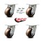 Service Caster 4 Inch Kingpinless High Temp Phenolic Wheel Swivel Caster Set with Swivel Locks SCC-KP30S420-PHRHT-BSL-4 - alternate 2